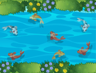 Fish swimming in a stream