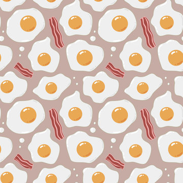 Vector seamless pattern with omelet