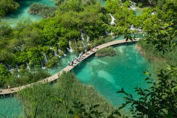 Fototapeta na wymiar Beautiful view in Plitvice Lakes National Park. Croatia