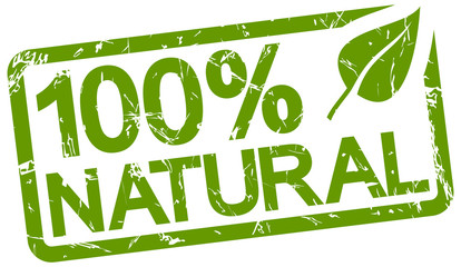 green stamp with text 100% natural