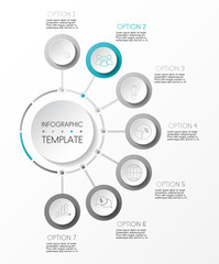 Round infographic with business icons. Vector.