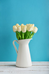 Bouquet of white tulips