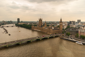 The Palace Westminster or The Parliament with the River Thames in London, United Kingdom