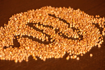 A scattering of buckwheat