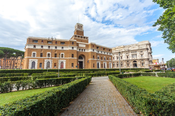 Obraz premium Beautiful building of the surveillance court; Tribunale di Sorveglianza, Rome, Italy