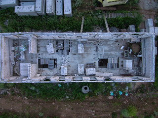Naklejka premium view of houses under construction from a bird's eye view