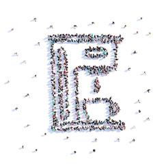 A lot of people form coffee maker, icon . 3d rendering.