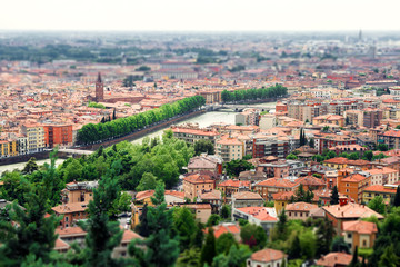 Fototapeta na wymiar Image view of Verona, tourist center of Italy. Summer time.