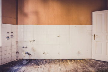 old kitchen room before renovation -  kitchen restoration concept