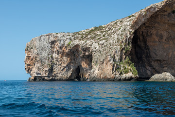 Fototapeta na wymiar Matla Blue Grotto from boat