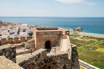 Fototapeta na wymiar Salobrena coastline from its castle