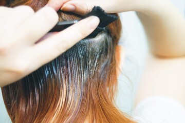 Fototapeta premium Woman dyed hair