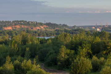 Obraz premium beautiful summer landscape at dawn