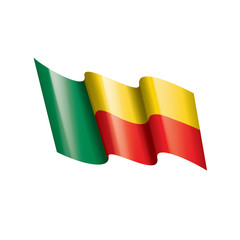 Benin flag, vector illustration on a white background