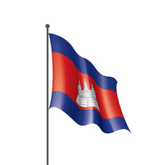 Cambodia flag, vector illustration on a white background
