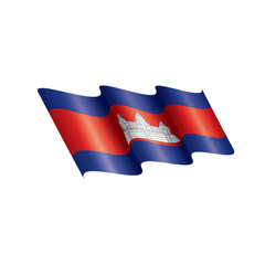 Cambodia flag, vector illustration on a white background