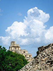 A Mayan temple at the archaeological site of Edzna in Campeche, Mexico