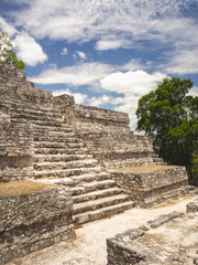 Ancient Mayan stone structure at Calakmul, Mexico