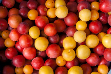 red yellow plums