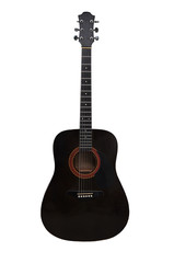 Naklejka premium black acoustic guitar on a white background