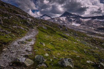 Wild mountain landscape in the Jotunheimen National Park, Norway
