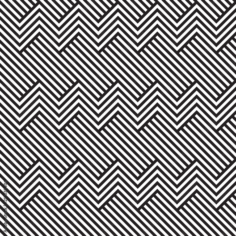 Leinwandbilder Geometric seamless pattern. Vector abstract linear texture.