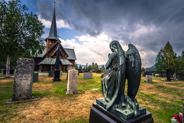 Hedalen - July 28, 2018: The Wonderful Hedalen Stave Church, Norway