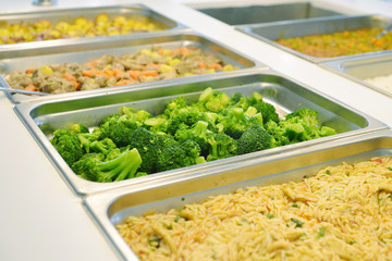 Food buffet self service lunch or dinner with vegetables