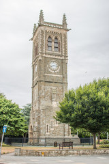 Fototapeta na wymiar Clock Tower Christ Church Folkestone Kent South England Great Britain