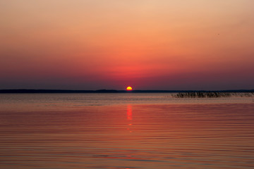 Sunset and lake