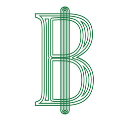 Thai Baht Thailand  currency symbol  icon striped vector illustration