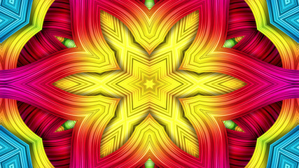 Colorful Hypnotic  Symmetric Kaleidoscope