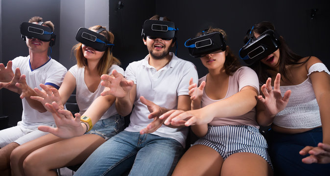 woman and  man using virtual reality glasses