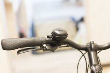 wheel bike with a bell closeup