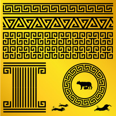 Ancient Greek pattern - seamless set of antique borders from Greece