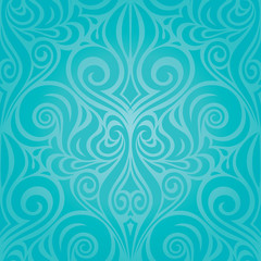 Turquoise holiday decorative ornate vector vintage background floral design