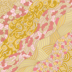 Autumn Pattern pink and yellow pastel
