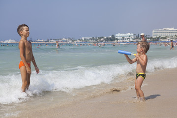 Brothers on the beach in Ayia Napa