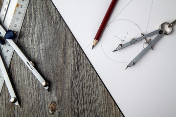 Technical Drawing with Compass, Pencil & Steel Rule