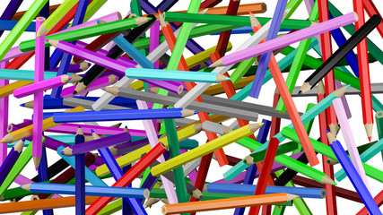 Messy Colorful Pencils Backgound Illustration