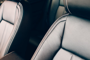 Elegant leather seats car interior