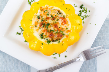 cheesy stuffed pattypan squash