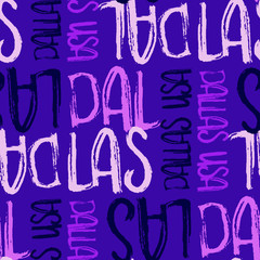 Dallas, USA seamless pattern
