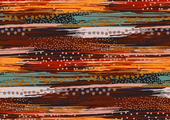 Photo sur Plexiglas Rayures horizontales Modèle sans couture de vecteur avec des bords rugueux dessinés à la main, des coups de pinceau texturés et des rayures peintes à la main.