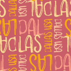 Dallas, USA seamless pattern
