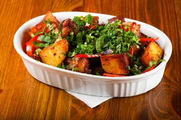 Baked pork with potato