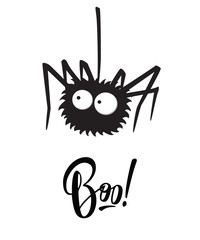 'Boo!' halloween lettering holiday inscription isolated to greeting cards, invitations or posters