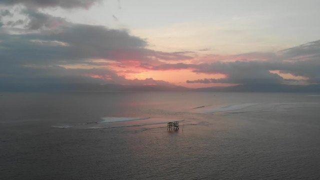 Lakey Peak Towers at sunset aerial