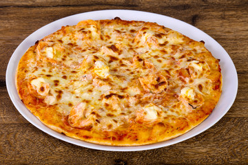 Pizza with prawn