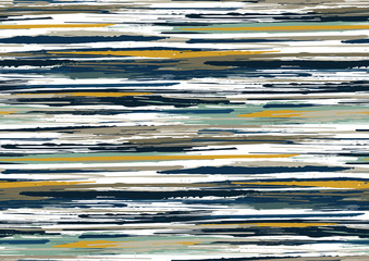 Vector seamless pattern with hand drawn rough edges textured brush strokes and stripes hand painted.